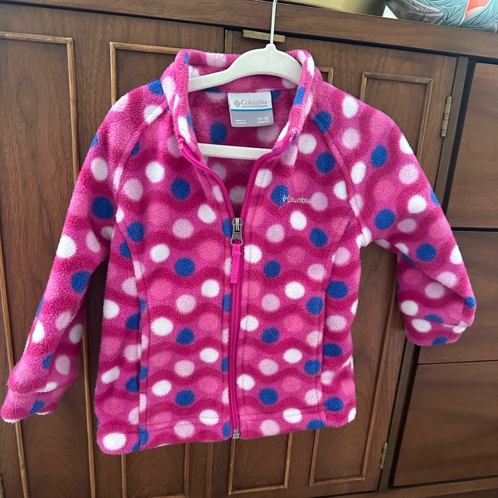 Columbia polka dot toddler fleece jacket